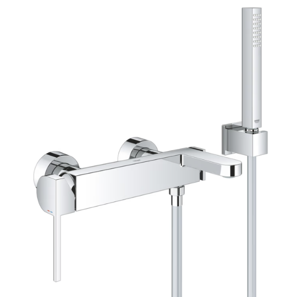 Picture of Single lever bath mixer 33547003 grohe plus ohm, grohe, wall mounted, shower set, chrome