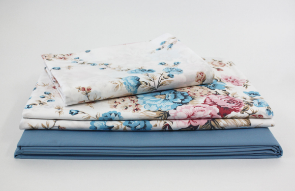 Picture of Bedding set es0121 c1 imperial, dimensions 200x160cm, sheet, duvet cover, pillowcase, blue with floral print