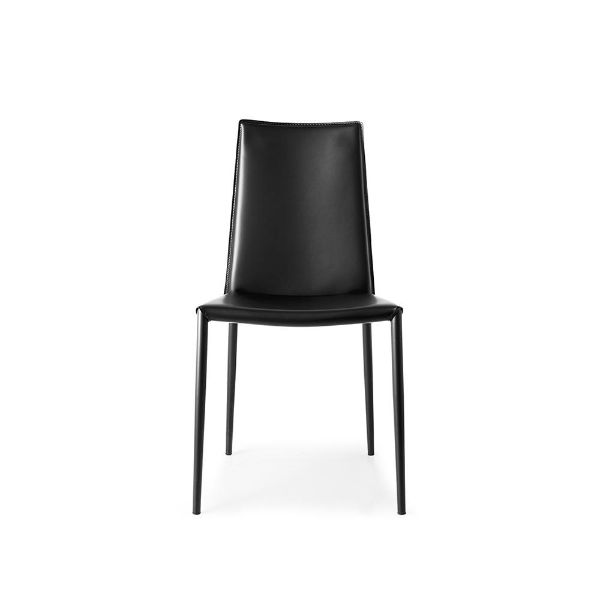 Picture of Chair cb/1257 boheme, connubia, dimensions 48x52x90cm, matt black metal frame, upholstered regenerated leather black (p15/315)