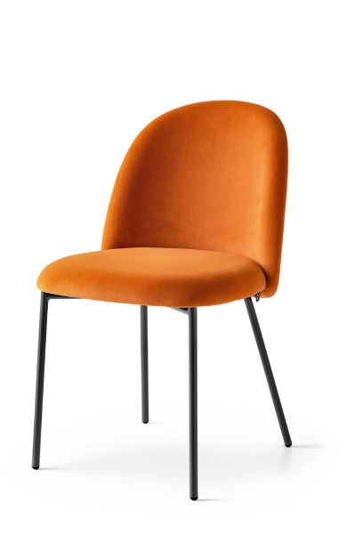 Picture of Chair cb/1993 tuka, connubia, dimensions 46x57x81cm, matt black metal frame, upholstered saffron yellow cros fabric (p15/slm)