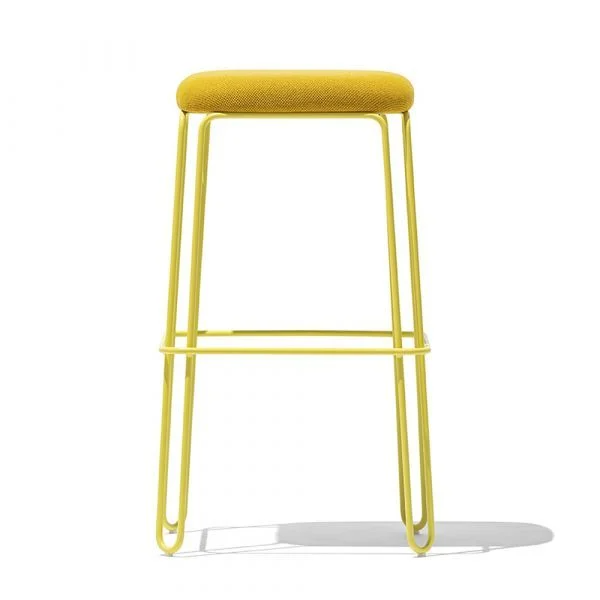 Picture of Stool cb/2101 stulle, connubia, dimensions 45x45x65cm, yellow metal frame, upholstered in yellow fabric seat (p9l/slc)