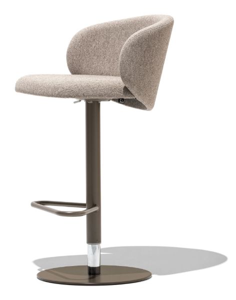 Picture of Stool cb/2332 tuka, connubia, dimensions 56x56x105cm, matt lava metal frame, upholstered in taupe  fabric (p38m/sla)