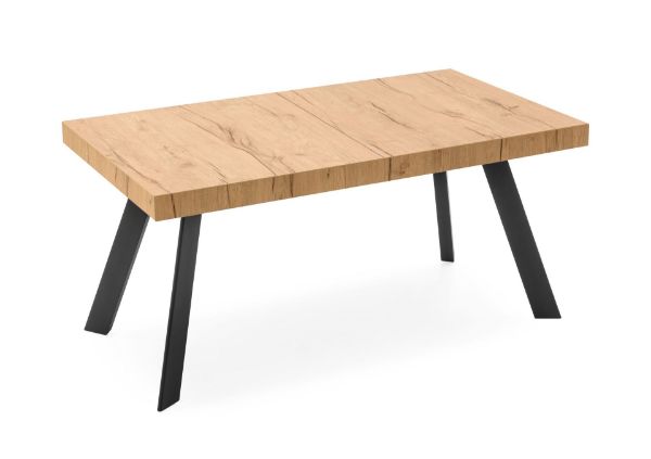 Picture of Table cb/4795-r bold, connubia, dimensions 160(210)(260)(310)x90x76cm, extandable, matt black metal structure, natural oak top p15/p15/p49w