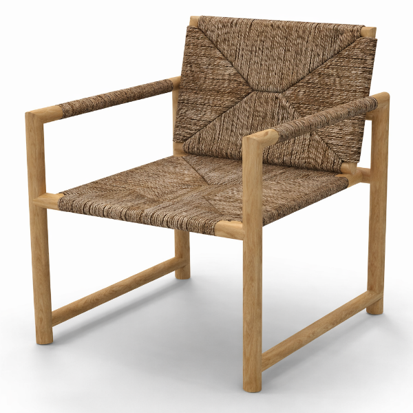 Picture of Chair with armrest, without cushion, cannes, teak natural, 56x60x83cm