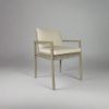 Picture of Chair with armrest, oslo, teak grey, sand, with 2 cushions cream, 57.8x57.8x81.6 cm
