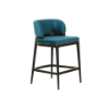 Picture of Counter stool, hera, tourquese, with black matt and brushed brass legs, 54x58x93cm