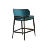 Picture of Counter stool, hera, tourquese, with black matt and brushed brass legs, 54x58x93cm
