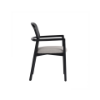 Picture of Chair with armrest, sena, wood black, cushion grey, 56x52x83cm 