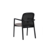 Picture of Chair with armrest, sena, wood black, cushion grey, 56x52x83cm 