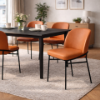 Picture of Chair, sophie, matt bronze metal, terra pu leather, 49x56x82cm
