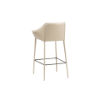 Picture of Bar stool, nicky, leather, light grey, 65x56x101cm 