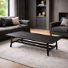 Picture of Coffee table, bento , wood structure, black, 130x72x35cm