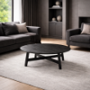 Picture of Coffee table, bento , wood structure, black, dia.85x35cm