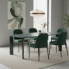 Picture of Dining table, dua, top and legs marble green ,frame metal grey , 240x110x76cm