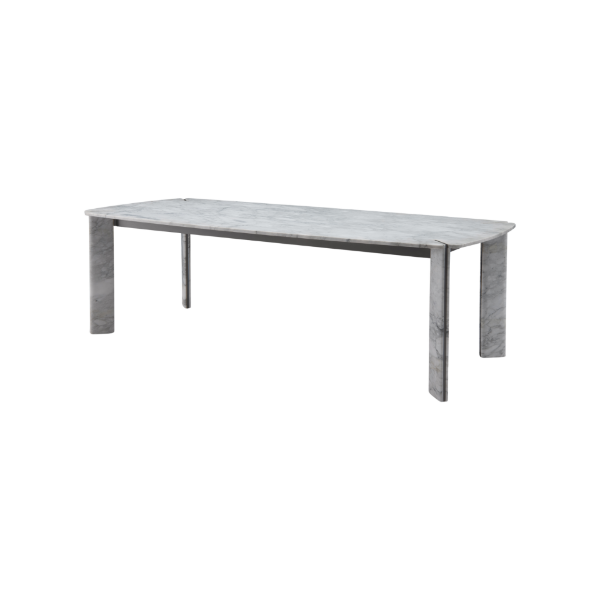 Picture of Dining table, dua, top and legs marble fair white, frame metal grey, 240x110x76cm