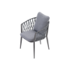 Picture of Chair with armrest, amaya alu, antracite+cushion taupe,  55x65x80cm