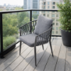 Picture of Chair with armrest, amaya alu, antracite+cushion taupe,  55x65x80cm