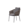 Picture of Chair with armrest, plinto alu, antracite+taupe, 58x65x80cm