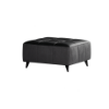 Picture of Pouf, katty, leather+fabric, black & grey, 85x85x32cm 