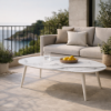 Picture of Coffee table, bambi, aluminium frame, ivory beige, 130x70x42cm