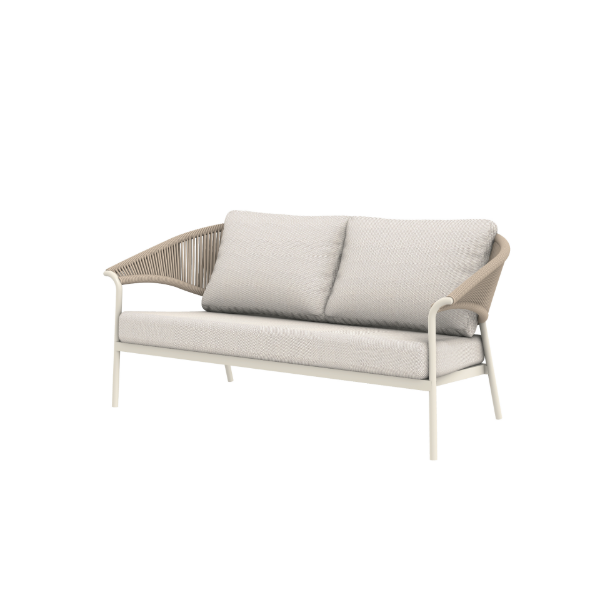 Picture of Sofa 2 seater, celine, ivory frame, cushion beige, natural rope, 180x81x82cm