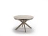 Picture of Table, extendable, top ceramic on glass, legs metal painted, matt sand, 120cm X 120-160cm H. 76cm