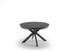 Picture of Table, extendable, top ceramic on glass, legs metal painted, matt black portoro marble, 120cm X 120-160cm H. 76cm