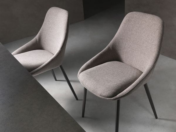 Picture of Chair, kira, beige easy-clean fabric seat, bronze painted metal structure, 51cm X 59cm H. 85cm