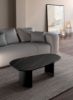 Picture of Coffee table, dolmen, ceramic top on glass, metal painted structure, black portoro marble top, 55cm X 100cm H. 35cm