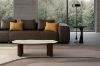 Picture of Coffee table, dolmen, ceramic top on glass, metal painted structure, calacatta gold marble top, bronze painted metal structure, 55cm X 100cm H. 35cm