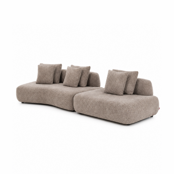 Picture of Sofa 3 seater, monaco, marron, with cushions, 208x117x66/82cm and 143x102x66/82cm