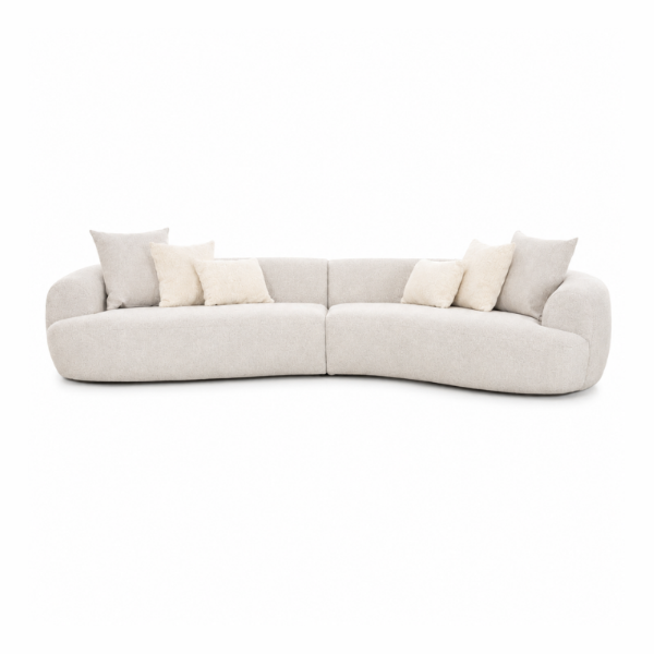 Picture of Sectional sofa 2 pcs, vera, grey, with cushion cream, 383x176x71cm