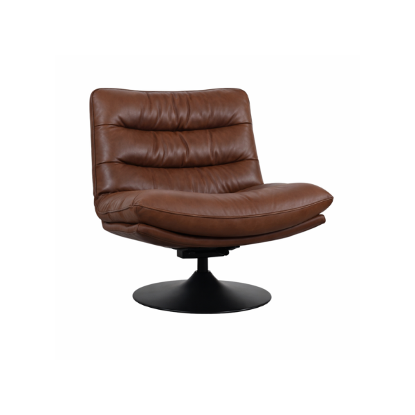 Picture of Chair, siwa, iron base, full cow leather, cocobean brown, 74x80x78cm