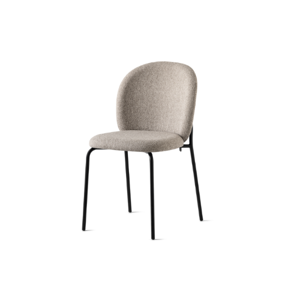 Picture of Chair cb/2308 cozy mid, connubia, dimensions 50x54x80.5cm, matt lava metal frame, upholstered in lava sand cros fabric (p38m/sla)